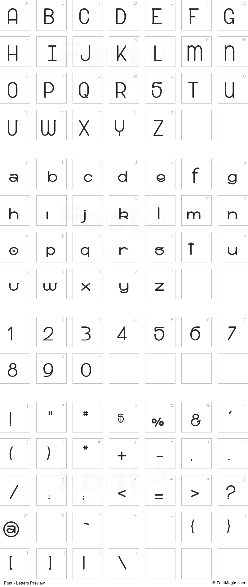 Snow Riders Font - All Latters Preview Chart